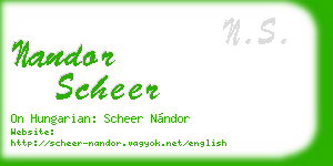 nandor scheer business card